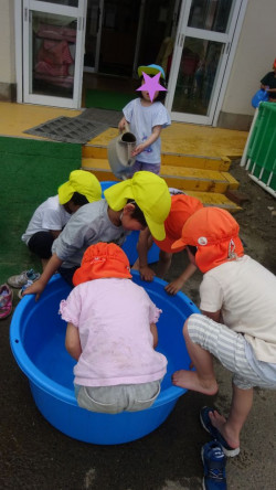 「そろそろ水たまったね」
