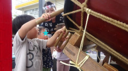 大きな太鼓を叩いてみたよ(^^♪